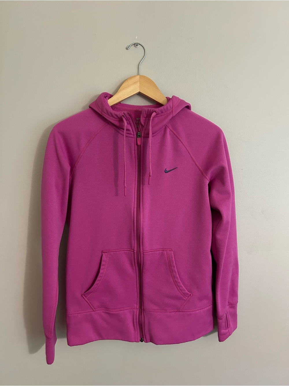 Nike Magenta Zip Hoodie with Navy Swoosh - Picture 10 of 13
